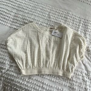 NWT Faherty Cala Windowpane Top from EVEREVE
Egret (cream/ivory)
Size L